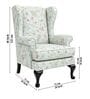Calyra Teak Wood Wing Chair With Suede Fabric In Powder Blue Colour Calyra Teak Wood Wing Chair With Suede Fabric In Powder Blue Colour