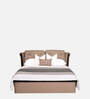 Cambert Leatherette King Size Bed In Brown Finish