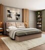 Cambert Leatherette King Size Bed In Brown Finish