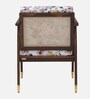 Cambrai Sheesham Wood Arm Chair In Walnut Finish