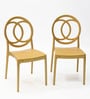 Cambridge Plastic Chairs in Gold Finish (Set Of 2)