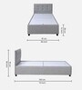 Ampara Single Bed In Grey Finish With Box Storage