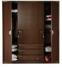Cambry 4 Door Wardrobe With Drawer in Walnut Finish