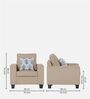 Camden Fabric 1 Seater Sofa in Beige Colour