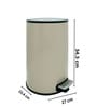 Beige Metal Camden Trash Bin 8 Ltr