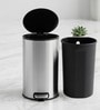 Silver Metal Camden Trash Bin 8 Ltr
