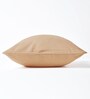 Camel Brown Cotton Solid 24x24 Inches Cushion Cover