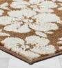 Brown Floral Polyester AntiSkid Bathmat