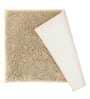 Beige Solid Cotton AntiSkid Bathmat