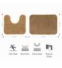 Beige Solid Polyester 28x20 Inches AntiSkid 1 Bathmat & 1 Contour Mat