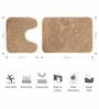Beige Solid Polyester 32x20 Inches Stain Resistant 1 Bathmat & 1 Contour Mat