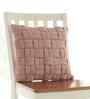 Cameo Pink 100% Cotton 16X16 Inches Knitted Cushion Cover With Filler