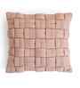 Cameo Pink 100% Cotton 16X16 Inches Knitted Cushion Cover With Filler
