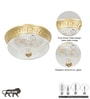 Cameron 2-Light Flush Mount Ceiling Light In Brass Finish With Amber Diamond Cut Glass