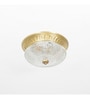 Cameron 2-Light Flush Mount Ceiling Light In Brass Finish With Amber Diamond Cut Glass