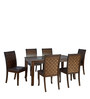 Camilla 6 Seater Dining Set in Walnut Finish