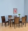 Camilla 6 Seater Dining Set in Walnut Finish
