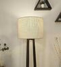 Camille Wooden Floor Lamp with Jute Shade & Brown Base
