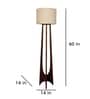 Camille Wooden Floor Lamp with Jute Shade & Brown Base