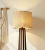 Camille Wooden Floor Lamp with Jute Shade & Brown Base