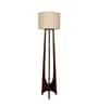 Camille Wooden Floor Lamp with Jute Shade & Brown Base