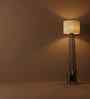 Camille Wooden Floor Lamp with Jute Shade & Brown Base