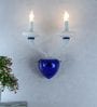 Campton Premium White & Blue Metal & Glass Wall Light