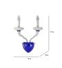 Campton Premium White & Blue Metal & Glass Wall Light