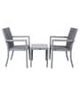 Canberra Wicker Table And Chair Set ( With 2 Chairs ) In Grey Finish
