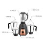 Candes Eathan 900 Watt Mixer Grinder with 4 Jars, Powerful Motor with 2 Year Motor Warranty (Black, Gold)