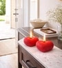 Red Heart Shape Valentine Candle Set Of 2
