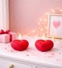 Red Heart Shape Valentine Candle Set Of 2