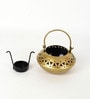 Set Of 3 Gold Metal Diwali Decoration Tea Light Holder