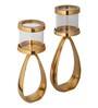 Hammerred Set Of 2 Gold Metal Table Tea Light Holder