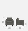 Candour Fabric 1 Seater Sofa In Grey Colour