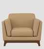 Candy Fabric 1 Seater Sofa in Copper Brown Color