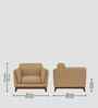 Candy Fabric 1 Seater Sofa in Copper Brown Color
