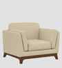 Candy Fabric 1 Seater Sofa in Cotton Beigen Color