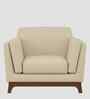 Candy Fabric 1 Seater Sofa in Cotton Beigen Color