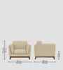 Candy Fabric 1 Seater Sofa in Cotton Beigen Color