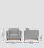 Candy Fabric 1 Seater Sofa in Dim Grey Color