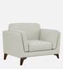 Candy Fabric 1 Seater Sofa in Pearl White Color