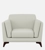Candy Fabric 1 Seater Sofa in Pearl White Color