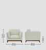 Candy Fabric 1 Seater Sofa in Pearl White Color
