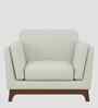 Candy Fabric 1 Seater Sofa in Pearl White Color