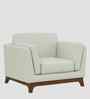 Candy Fabric 1 Seater Sofa in Pearl White Color