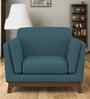 Candy Fabric 1 Seater Sofa in Sea Blue Color
