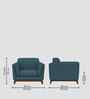 Candy Fabric 1 Seater Sofa in Sea Blue Color