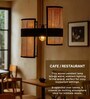 Cane & Bamboo Abstract Hanging Light (Brown,L47xW21xH39 Cm)