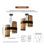 Cane & Bamboo Abstract Hanging Light (Brown,L47xW21xH39 Cm)